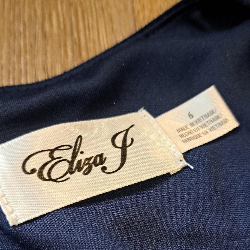 Eliza J Midnight Blue Long Sleeve Dress - Picture 2 of 4